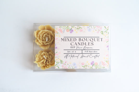 Mixed Bouquet Floral Beeswax Candles