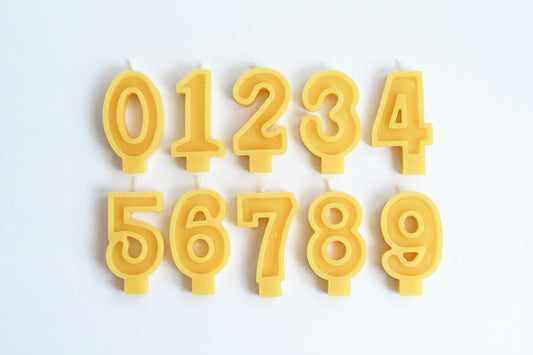 Beeswax Birthday Number Candles