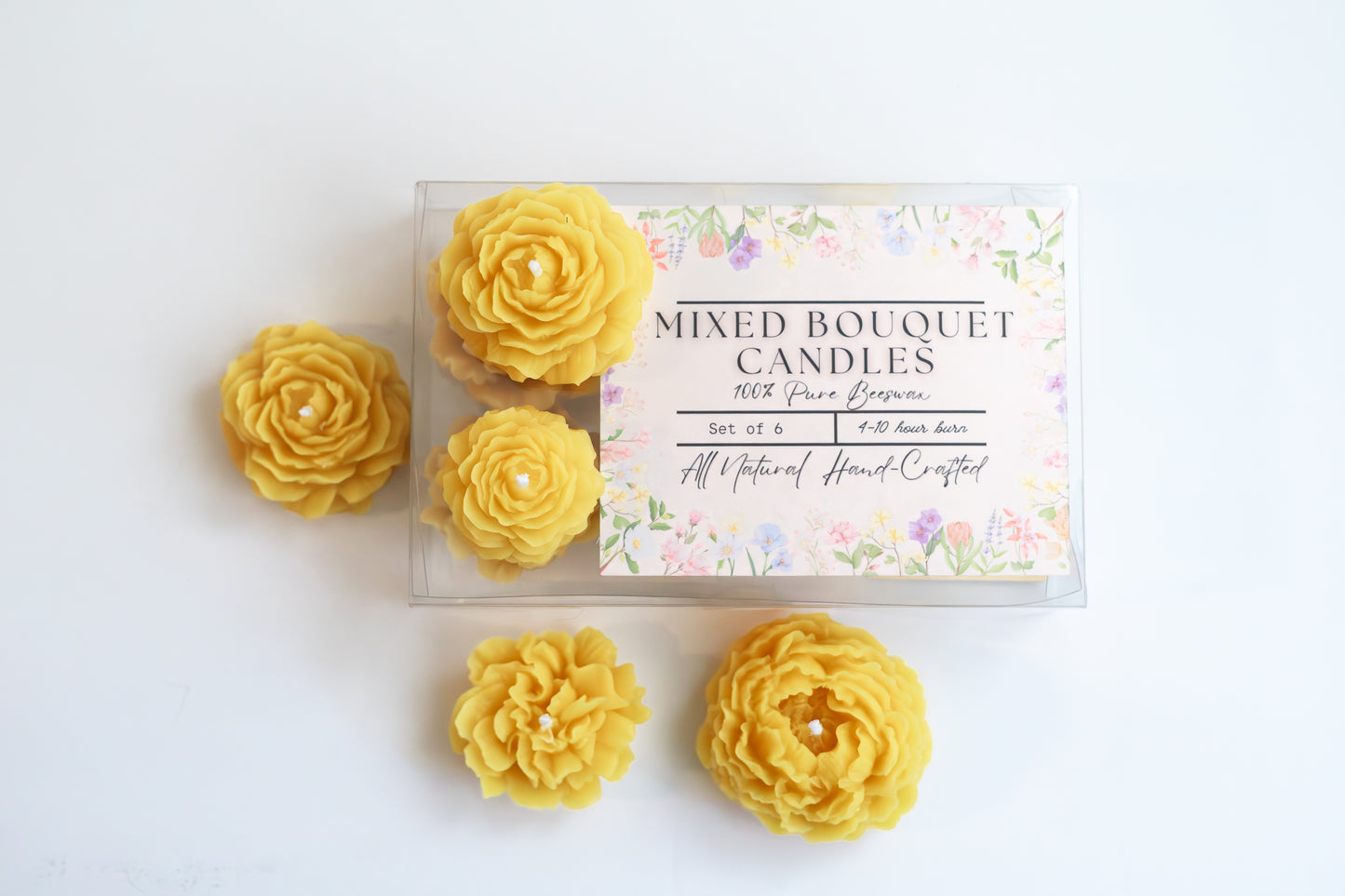 Mixed Bouquet Floral Beeswax Candles