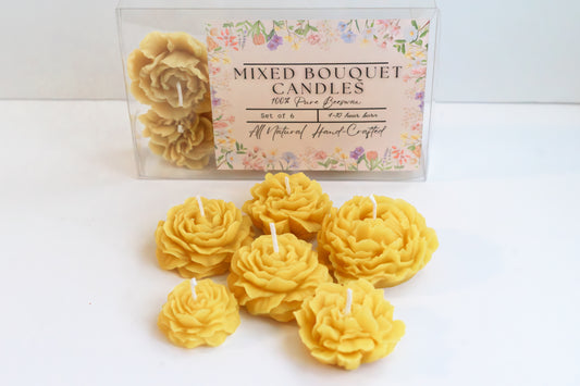 Mixed Bouquet Floral Beeswax Candles