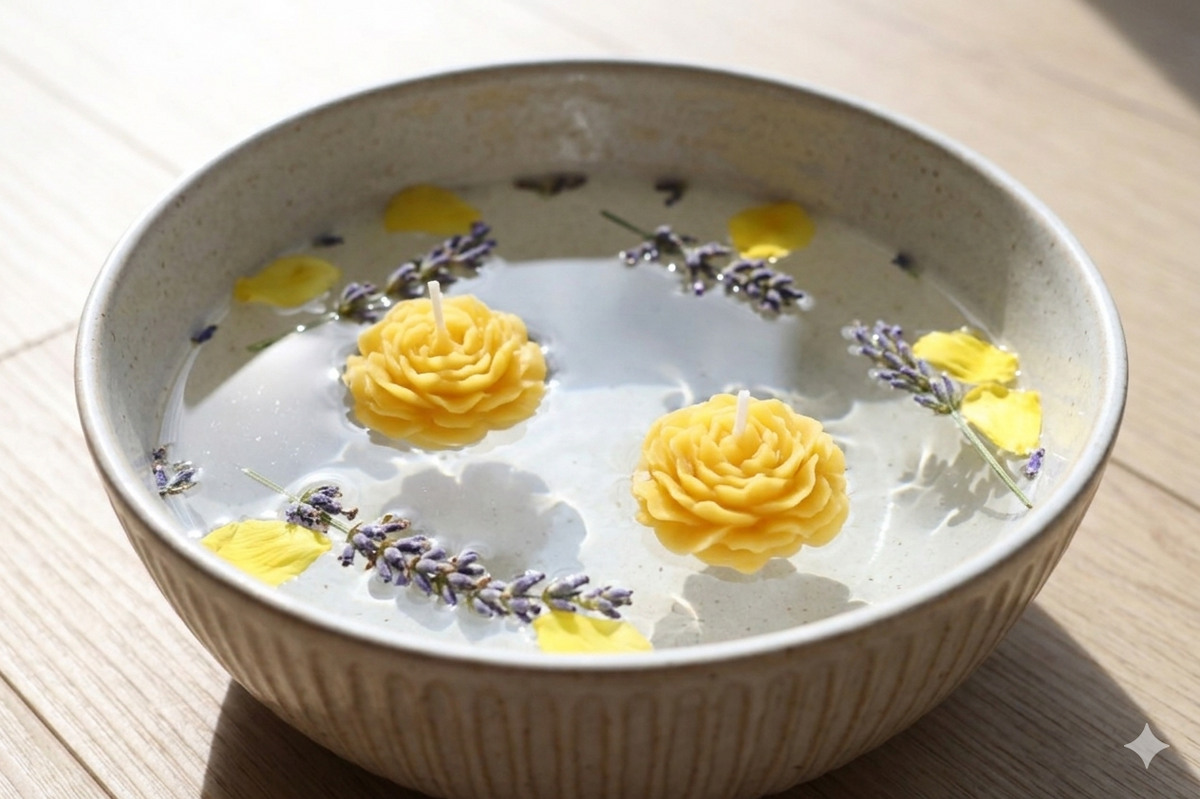 Mixed Bouquet Floral Beeswax Candles